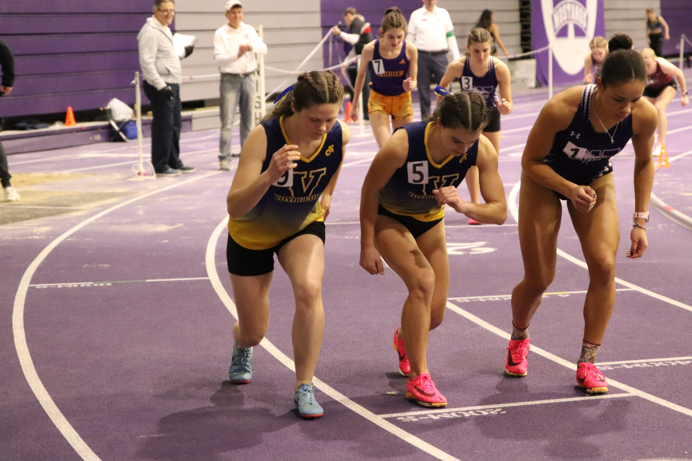 Sarah Booth and Kristen Mrozewski at the 1000 metre line - Abby Lanteigne