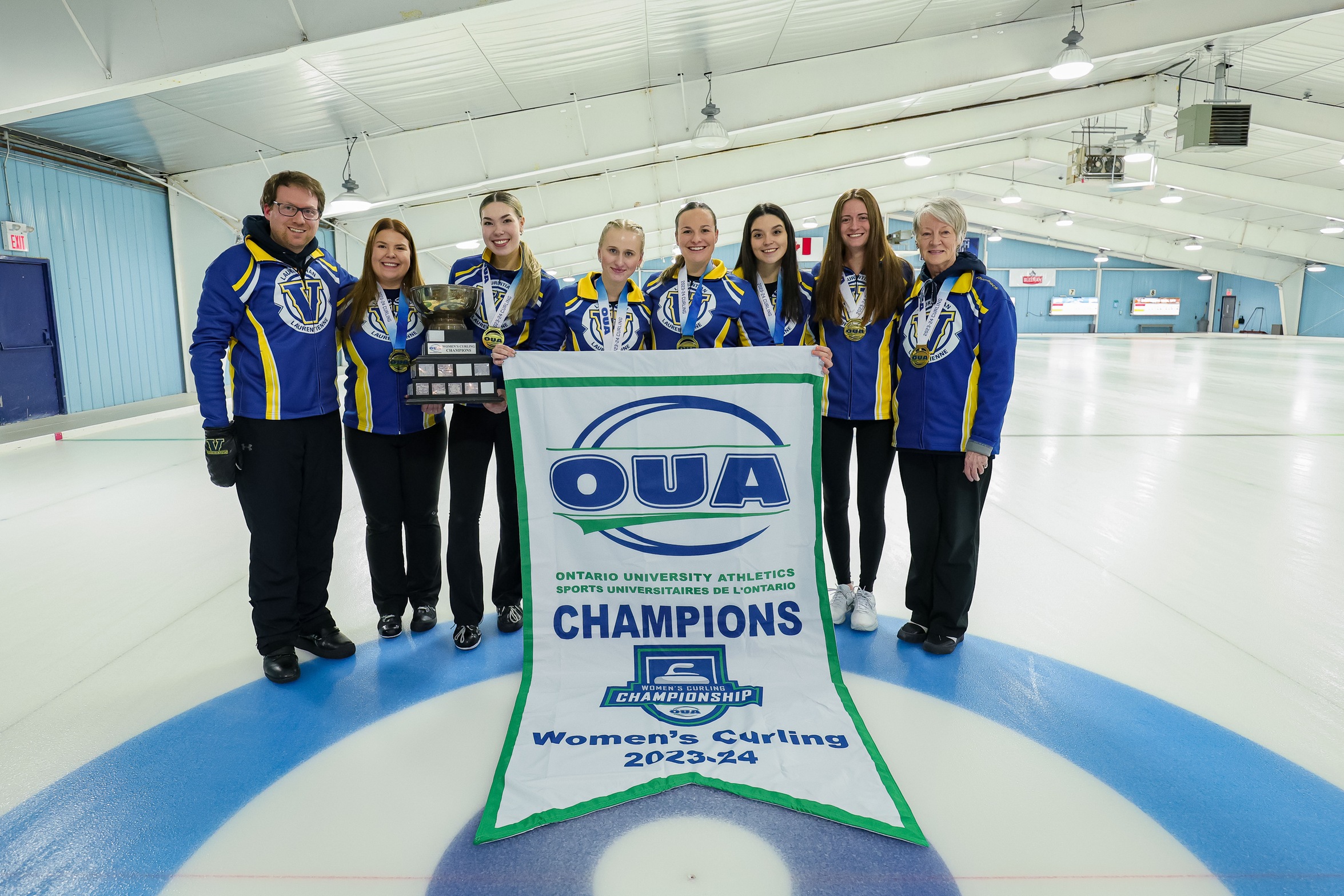 The 2023-2024 women's curling team after winning the OUA Championships - Laurel Jarvis